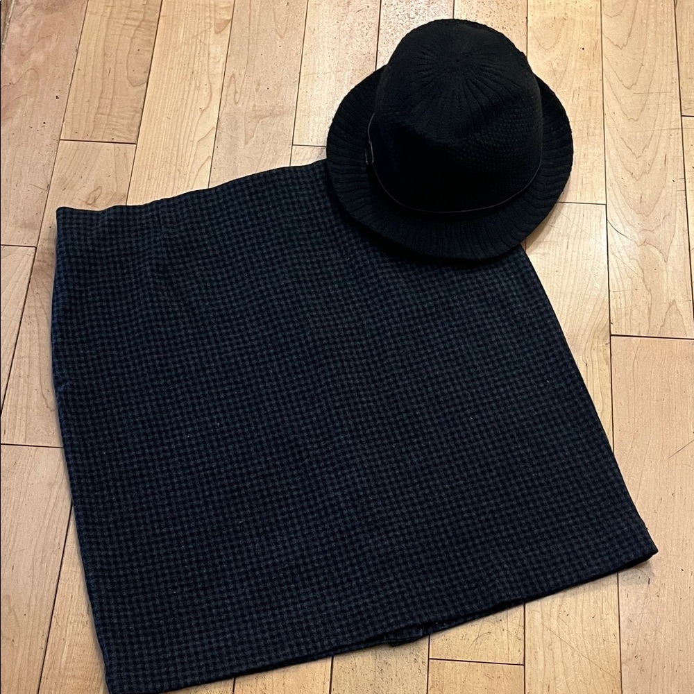 J.Jill Pointe Black/Grey Herringbone Pencil Skirt